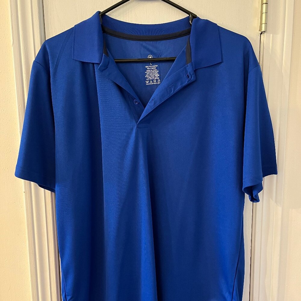 Mens L Moisture Wicking Polo 100% Polyester